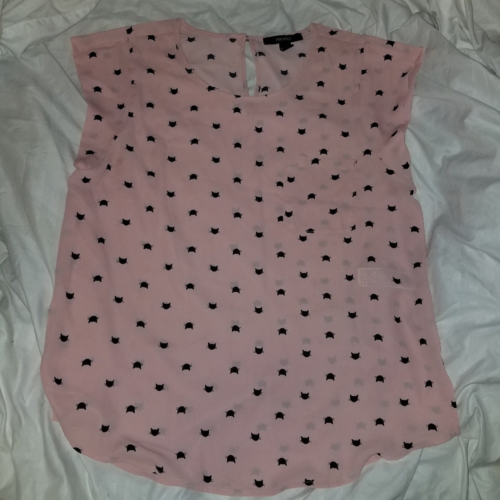 Forever 21 Cat Blouse